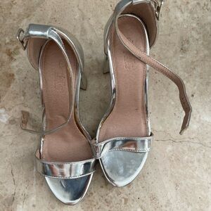 Silver High Heel Sandals